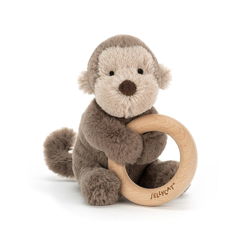 Jellycat - Shooshu Monkey Wooden Ring Toy - Soft Toy