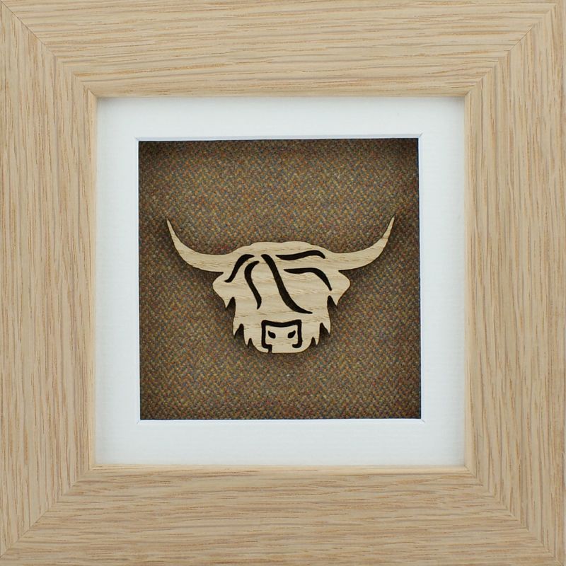 The Damside - Scottish Life Framed Picture - Moss Highland Cow
